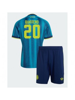 Otroški Nogometna dresi replika Kolumbija Juan Fernando Quintero #20 Gostujoči SP 2026 Kratek rokav (+ hlače)